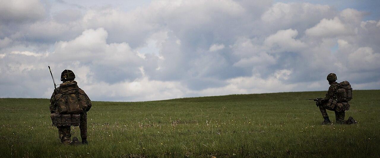 British soldiers on a training exercise at BATUS in Canada