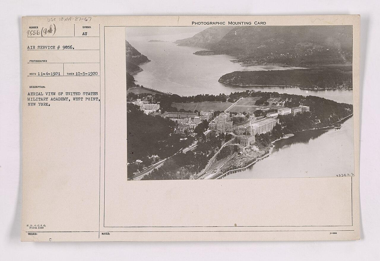 Aerial view of the United States Military Academy at West Point, New York